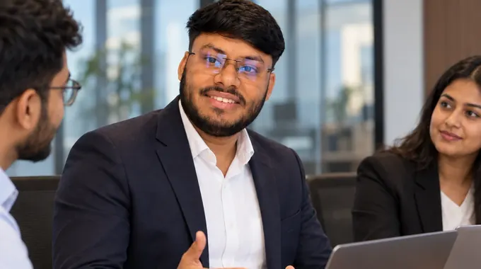 Vikas Saroj in a client meeting